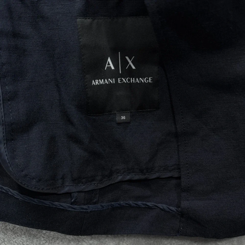 Armani Exchange AX Blazer Mens 36R Blue Linen Viscose Sport Coat 3GZG60 ZNFNZ